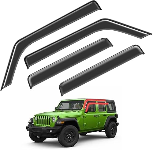 Miniatura 8 de Viseras de ventana para Nissan Kicks S SV SR 2018-2023, 4 piezas delanteras y traseras de protección contra humo, sollluvia, deflectores de ventana,