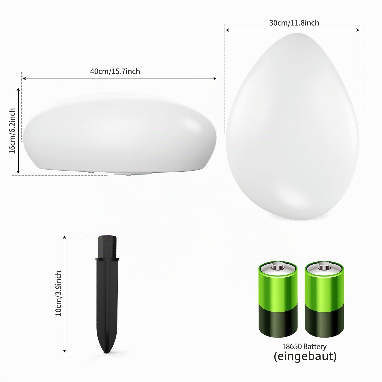 Jonwall Solarlampen für Außen Garten, Solarleuchten für Außen RGBW, Solar Gartenbeleuchtung mit Farbwechsel, IP67 LED Solarlampen mit 1800mAh Akku für Garten, Balkon und Terrasse, 40 x 30 x 16 cm
