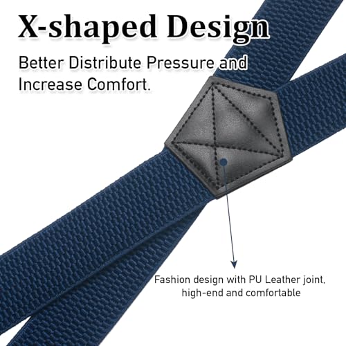 Image of SUNEZLGO Suspenders for Men Heavy Duty, X Back Hidden Suspender 1.5 inch Under Clothing, Adjustable Work Suspenders for Men Women