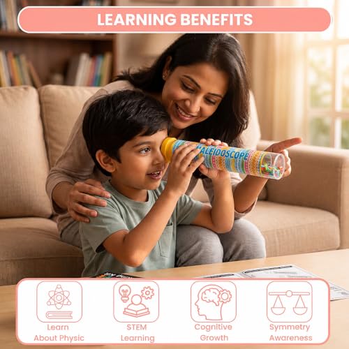 Image of Ratna's Kaleidoscope Making DIY Kit to Create Beautiful Patterns, Magical Educational Fun Birthday Gifts Toys for Kids 3+ Years