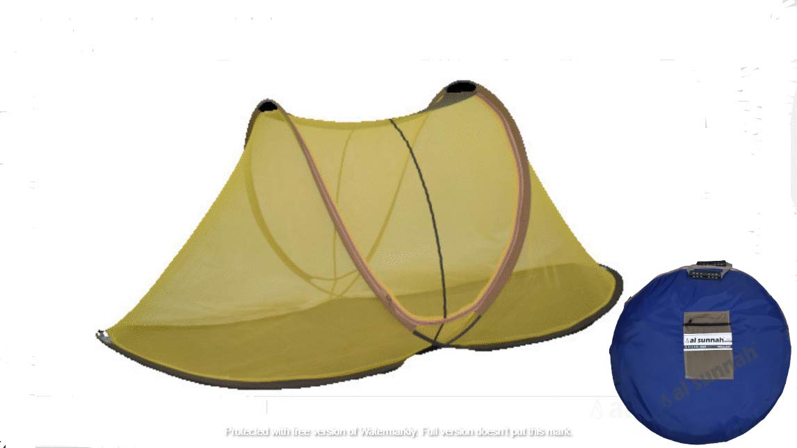 AL Sunnah Mosquito Net for Single Bed (6.5 ft) Foldable (Yellow)