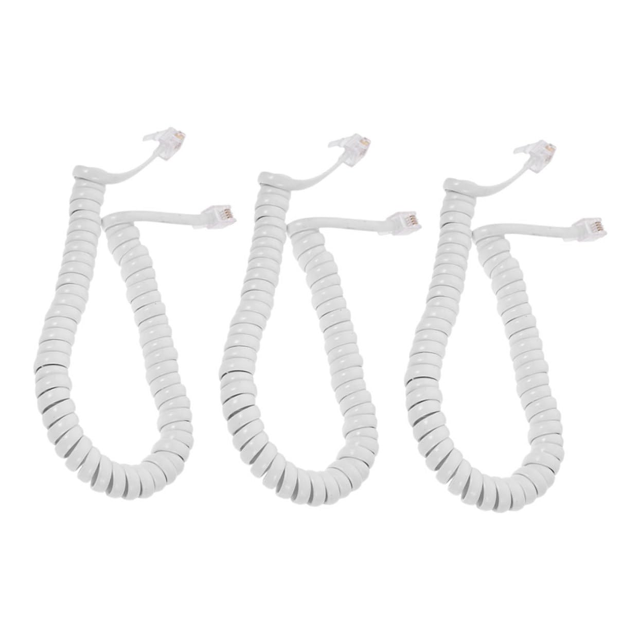 POPETPOP 3pcs Curly Cord for Landline Telephones Durable Coiled Telephone Cable with Spring Design Compatible with Home and Office Phones Tangle for Calls