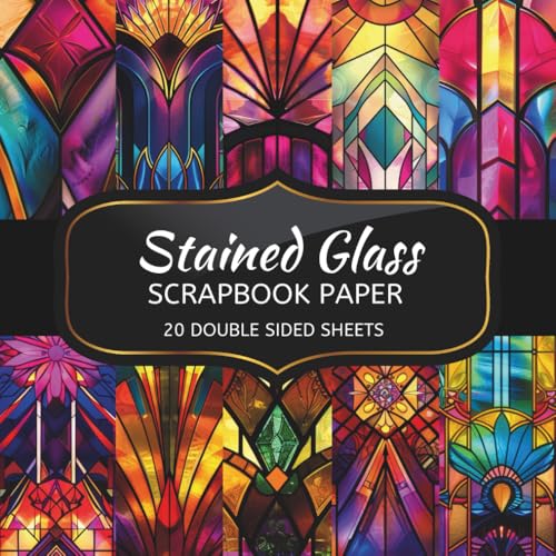 Stained Glass Scrapbook Paper: 20 Sheets Double Sided Color, Decoupage, Junk Journal & DIY Projects, Decorative Craft Paper Pad for Scrapbooking image 2