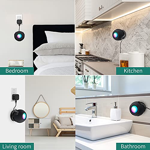 Homemount Compatible With Homepod Mini Wall Mount - Self Adhesive Or Drilling Home Pod Mini Mount Perfect Cord Management Homepod Mini Holder For Space Saving Homepod Mini Stand Black #TOP5