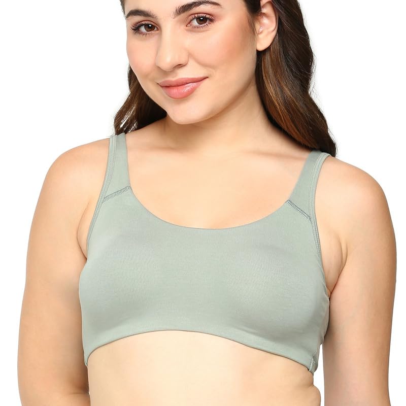 Image of BLOSSOM Women's Anti- Microbial Treated Fabric Double-Layered Cups, Keyhole Back Design, and Easy Slip-On Everyday Bra Aesthetic Bra