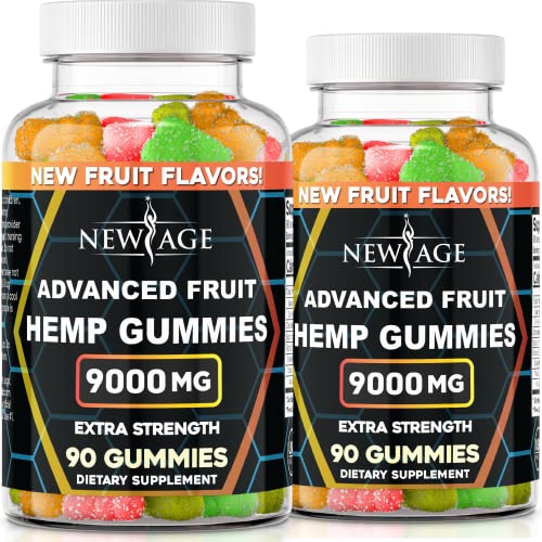 New Age Naturals Advanced Fruit Flavored Hemp Big Gummies 9000mg - Natural Hemp Oil Infused Gummies (180 Gummies)