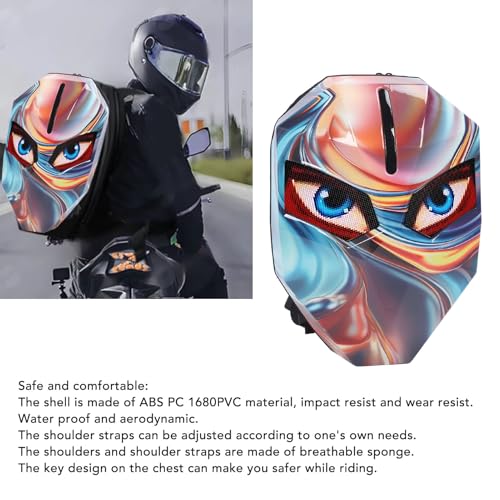 Sac à dos moto LED avec écran couleur et coque rigide imperméable - 6