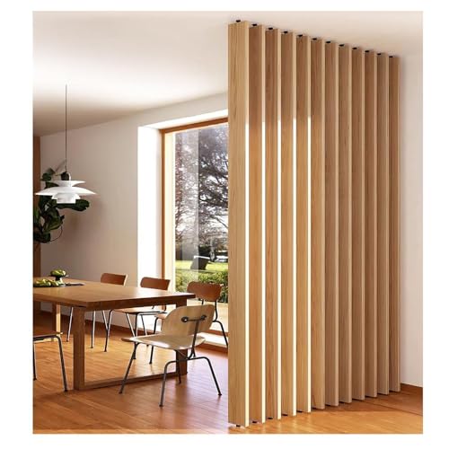 Trennwand Hängend Paravent Raumtrennwand， Wand Trennwand Lamellen Säulen mit verstellbarem Fuß, Wohnzimmer Flur Eingang Restaurant, Einfache Installation(4 Root,140cm/55.1in/4.59ft)