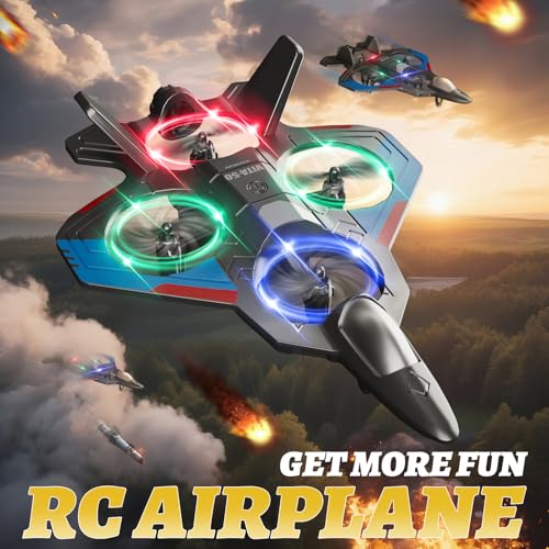 Image of 4DRC RC Planes Remote Control Airplanes for Kids, Foam Remote Control Planes for Kids Adults Beginners, Remote Control Helicopter Fighter Jet Drones for Kids Adults, 360 Flip Easy to Fly