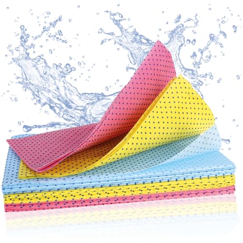 com-four® Toallitas antibacterianas para el hogar 12x: paños de Limpieza Extremadamente absorbentes y duraderos, toallitas Multiusos Reutilizables (Colorido - perillas - 12 Piezas)