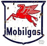 Pegasus Mobilgas Reproduction Cut Out Garage Shop Metal Sign 16.2x16.7