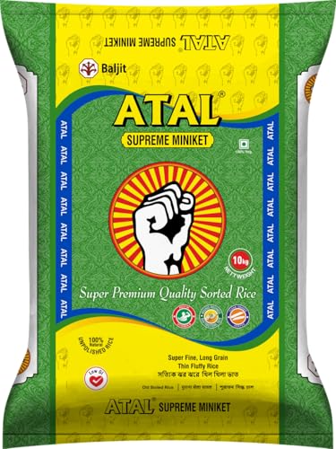 Image of ATAL Supreme Miniket 10kg | Unpolished Aged Rice | Long & Finest Minikit | 100% Natural, Traditionally Milled | Low GI | Gluten Free