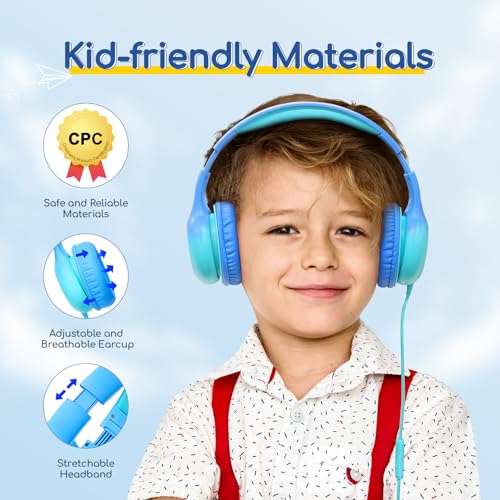 Image of EarFun K1 Kids Headphones Wired with Mic, USB Type C Headphones for Kids