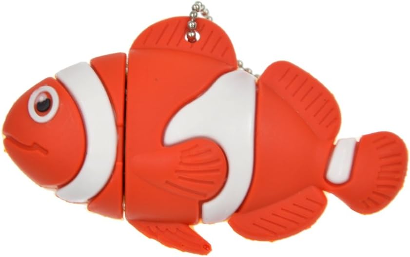FEBNISCTE 8GB USB3.0 Flash Drive - Cute Animal Collection Red Fish Clownfish Keychain