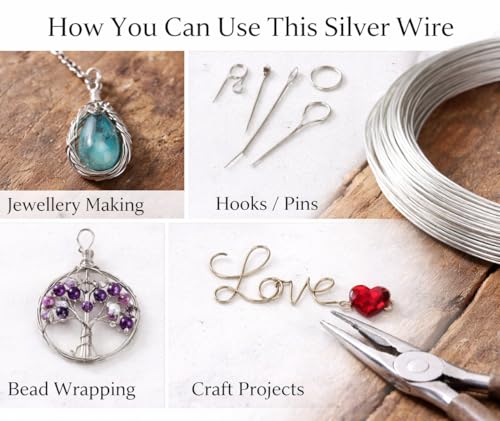 Image of Beadsnfashion 10 Meters Aluminium Craft Wire 1mm Silver Color for DIY Art & Craft Projects, Wire Wrapping, Jewellery Design, Flower Decoration, Floral Arrangement and Handmade Craft Supplies