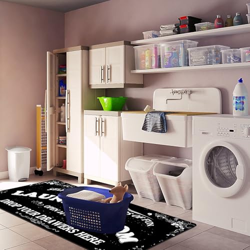 Zoke Laundry Room Rug Runner Stylish Non-Slip Laundry Room Mat 24"x72", Versatile, Waterproof Runner for Laundry, Kitchen, and Bathroom, Mudroom Decor and Farmhouse Charm