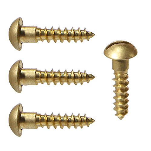 #6 x 3/4" Tornillo de Latón Sólido para Madera Cabeza Redondeada, Conducción Ranurada, Tamaño 6 x Largo 3/4", Paquete de 100 Piezas miniatura 2
