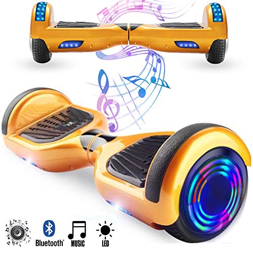 Magic Vida Skateboard Électrique 6.5 Pouces Bluetooth Puissance 700W avec Pneu à LED Gyropode Auto-Équilibrage de Bonne qualité pour Enfants et Adultes(Blanc)