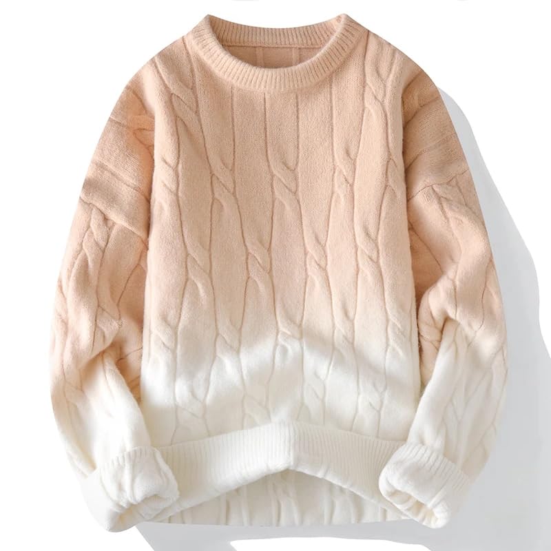 Korean Loose Knit Pullover Round Neck Sweater Autumn Winter Warm Tops4