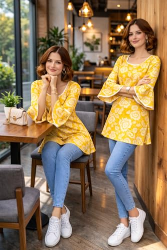 Image of Women's and Girls Short Kurti in TopsTunic | Ladies Ethnic Tunic