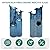 Autodaya 32" H Ceramic Outdoor Water Fountain, 4-Tier Tropical Cascading Waterfall with LED, Turquoise Glaze & Embossed Fern Pattern, Bird-Attracting Water Feature for Garden Patio Yard & Porch Decor