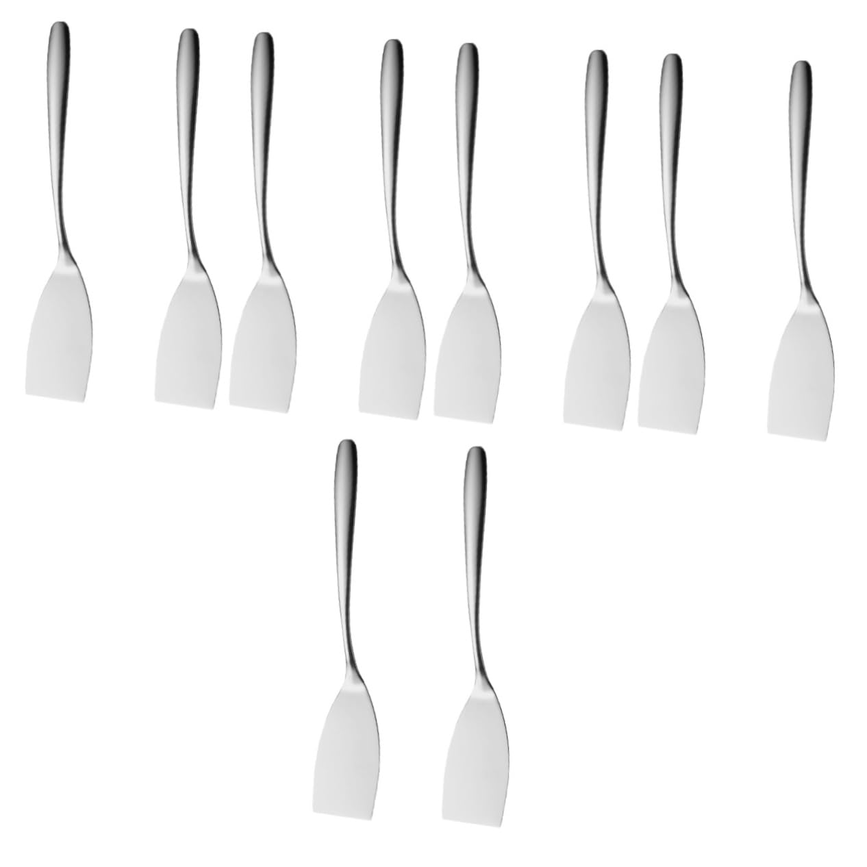 Milisten 10piezas Espátula De Acero Inoxidable Para Cocinar Utensilio Práctico Para Freír Para Parrilla y Camping Fácil De Usar y Manejar