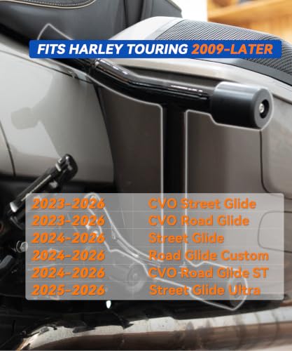 Guardia trasera para alforjas y barra antivuelco compatible con Harley Touring Road Glide, Street Glide, Electra Glide, Road King y CVO (2014-2025), acabado negro mate miniatura 2
