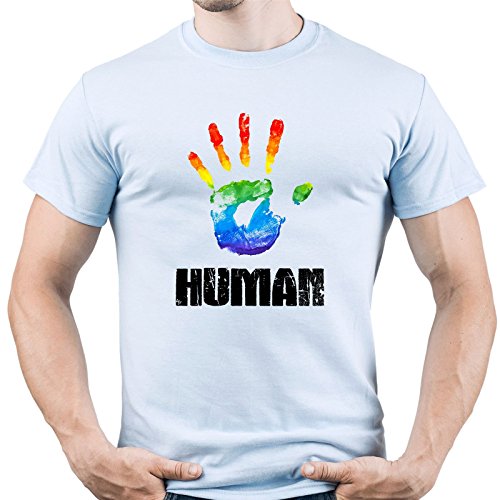 EUGINE DREAM LGBT Rights All Human are Equal Homme T-Shirt Bleu Clair XXL