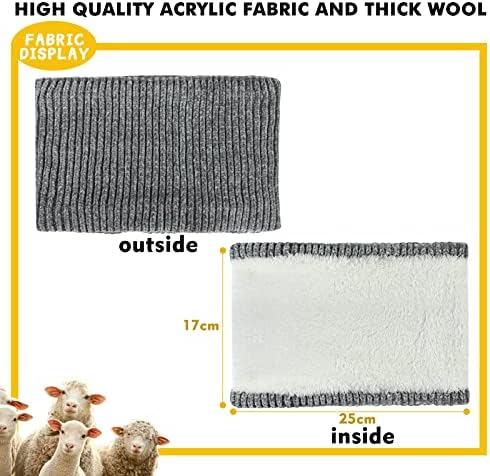 TAGVO Kids Winter Hat Scarf Gloves Set, Baby Toddler Knit Beanie Neck Warmer Touchscreen Gloves, Pom Stripe Caps for Boys Girls Children, 3 Pcs, Grey