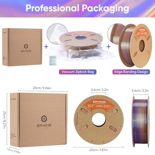 Image of ERYONE Silk Filament PLA+ 1.75mm Shiny 3D Printer Filament, Multicolor PLA 4 in 1, 1kg (2.2LBS) /Spool, HS Silk Quadruple Color Splendid Quartet (Red & Yellow & Blue & Green)