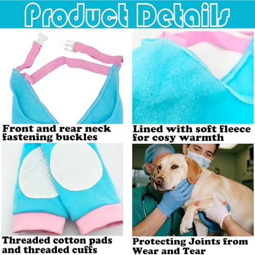 Image of Dog Elbow Pads Knee Protector Wraps Elbow Callus Treatment Sleeve for Wounds Front Legs Stop Licking Medium Large Dogs 2XL, Blue