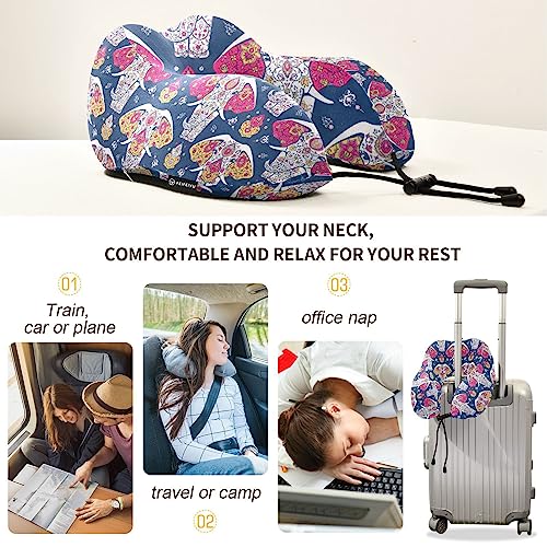 innewgogo-Mandala-and-Elephant-Travel-Pillow-Memory-Foam-Support-Head-Neck-Airplane-Pillow-Comfortable-Breathable-Portable-Travel-Accessories-for-Airplane-Train-Car-Bus