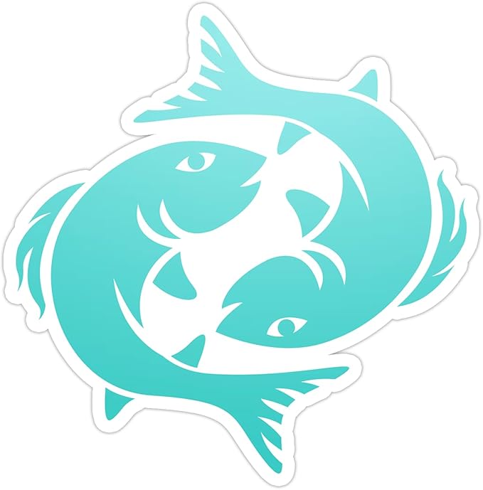 Pisces Zodiac Sign Astrology Sticker, Laptop Water Bottle Tumbler Car Truck Bumper Helmet Tablet Phone Gift Wall Window Sticker (3 Inches (Medium), Glossy White)