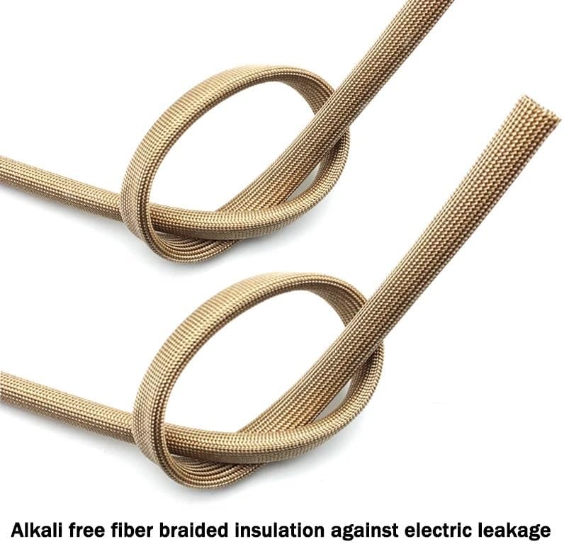 Fiberglass Tube 1mm ~ 30mm HTG Cable Sleeve Soft Glass Fiber Braided Insulated High Temperature Pipe Wire Wrap(8mm,5m)