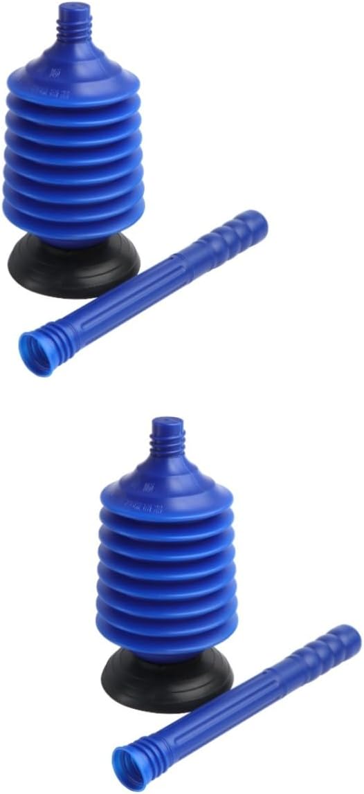 STOBAZA 2pcs High Pressure Thrust Plunger for Bathroom Toilet Riser Clog Remover Professional Bellows Accordion Design Easy Cleaning Accessory