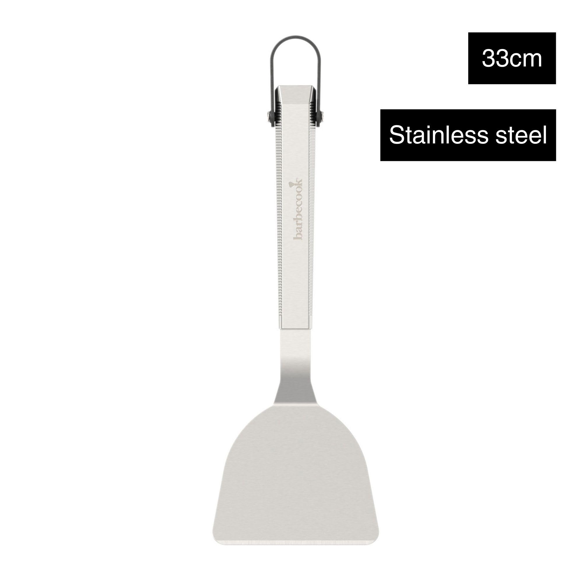 Barbecook Set de 2 espátulas Premium para Plancha, Utensilios para Plancha de Barbacoa, Acero Inoxidable, 33cm
