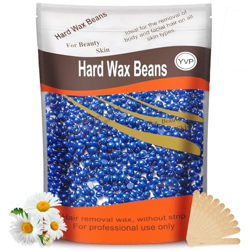 Hard Wax Beads for Hair Removal, Yovanpur Wax Beads for Sensitive Skin, Har Wax Beans for Coarse Hair, Waxing beads for Face, Eyebrow, Body, Bikini, Brazilian At Home 300g (10 Oz)/bag (Blue)