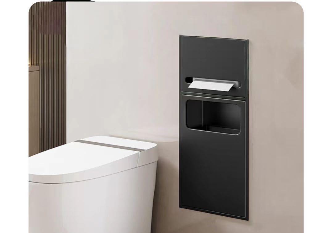 GLJTUO Waterproof Stainless Steel Shower Shelves, Built-in Bathroom nizer for Home & Office Sto - Space-Saving Solut,Negro-60x28x13.5CM