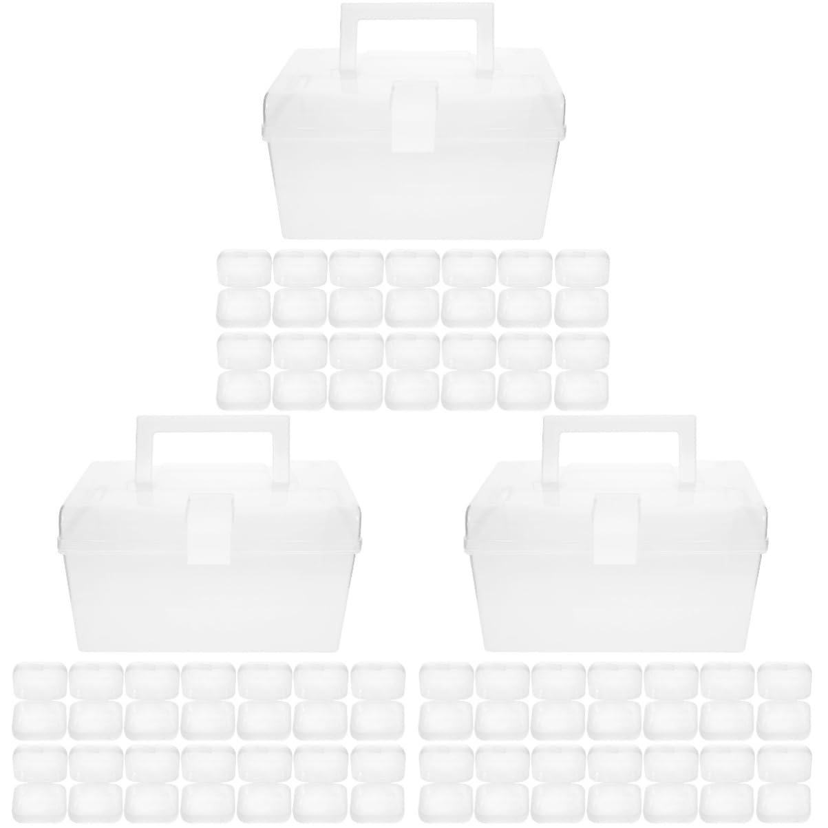 3juegos Organizador De Joyería Transparente Mini De Caja De Almacenamiento De Accesorios De Caja Para Pendientes y Resistente y Práctica