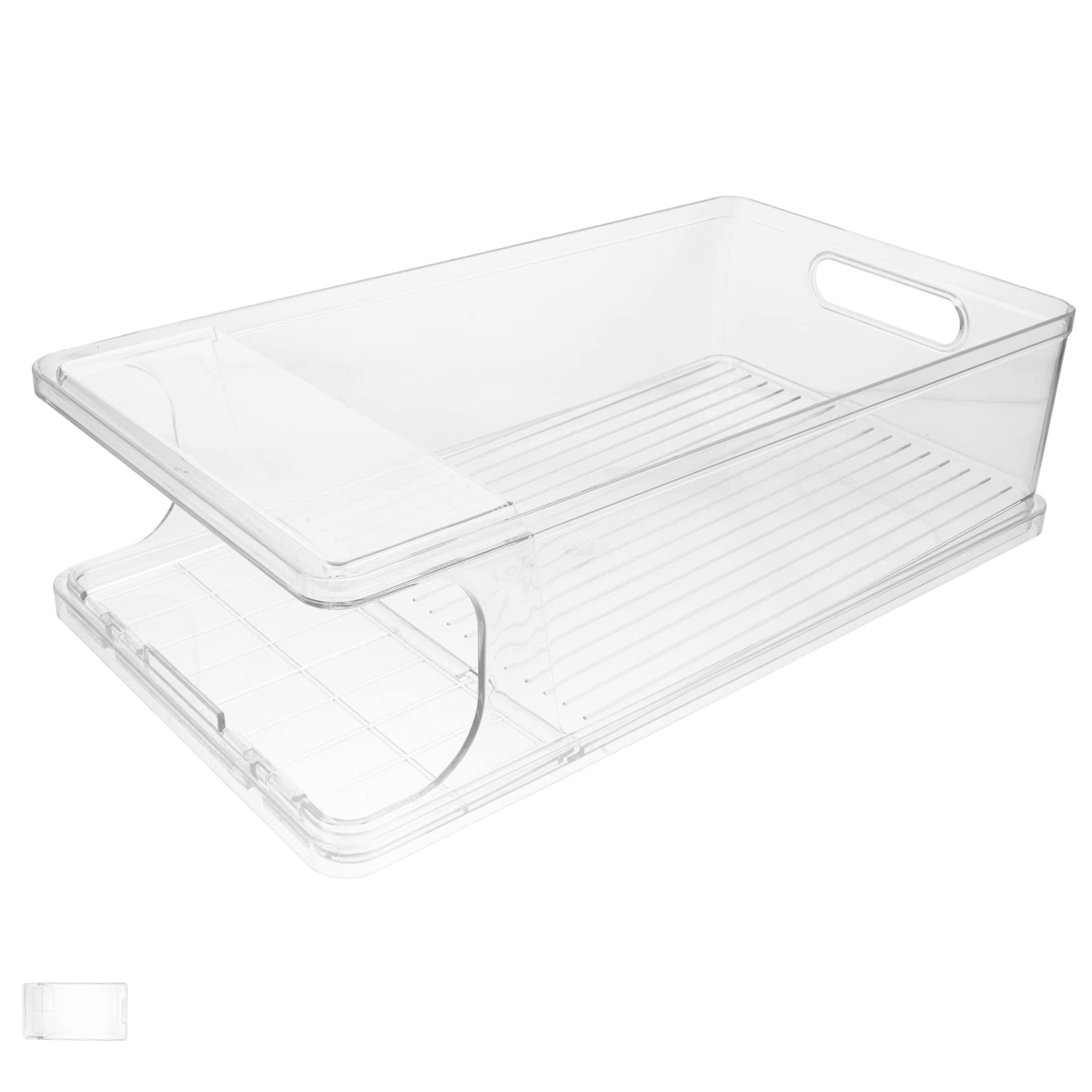 ERINGOGO Household Fridge Organizer Automatic Rolling Drink Can Dispenser for Canned Beverages Stackable Refrigerator Holder for Home Apartment Rv and Dorm Use Easy Clean Storage