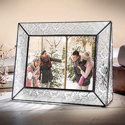 Clear Glass Picture Frame 5X7 Horizontal Photo Display Desk Or Tabletop Vintage Home Décor Family Wedding Anniversary Engagement Graduation Baby Gift J Devlin Pic 126 Series #TOP6