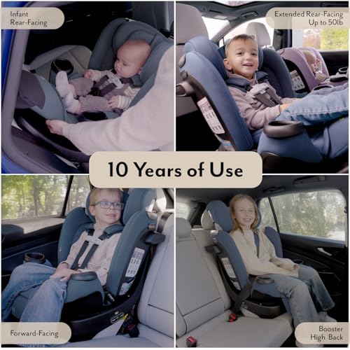 Image of Evenflo Revolve360 Extend All-in-One Rotating Car Seat with Green & Gentle Fabric (Agate)