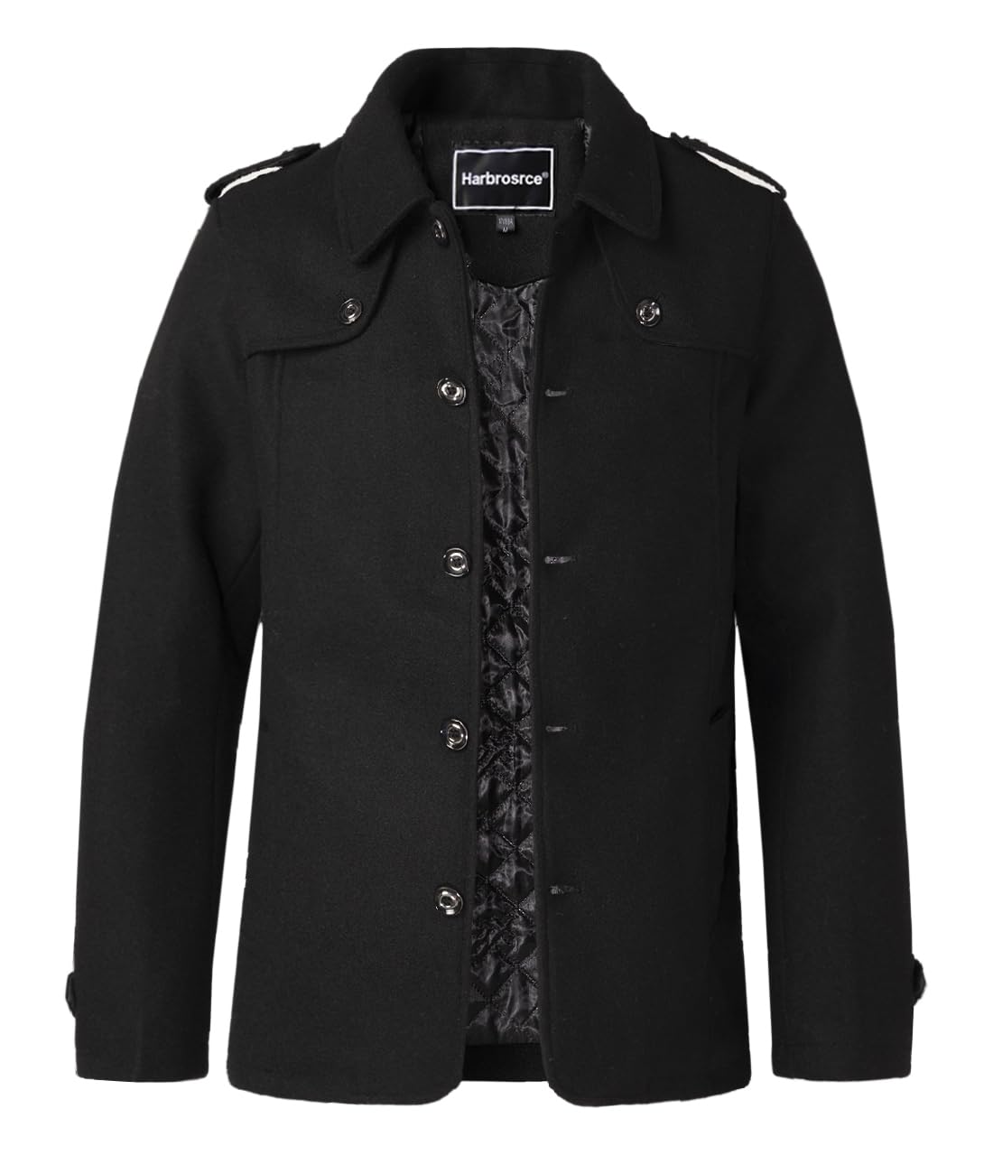 Cappotto da Uomo Giacche di Lana Elegante Trincea Cappotto Invernale Lavoro Corto Business Trench Coat Imbottito e Foderato Calda Giacca