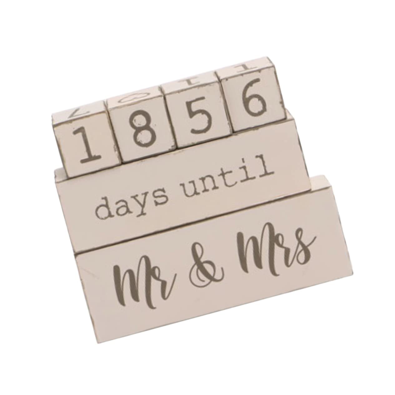 LABRIMP Calendario da Tavolo in Legno 6 Pezzi Funzione Countdown Design a Blocchi per Ufficio e Camera da Letto Decorazione Vintage e Apprendimento Numerico
