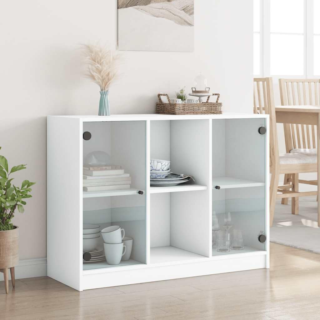 Credenza bianca, 102 x 37 x 75,5 cm, in legno
