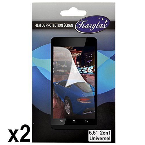 KARYLAX Seluxion - Pack de 2 Films de Protection à découper Universel L pour smartphone Altice Startrail 9 [Taille écran maximale 8,2 cm x 12 cm]