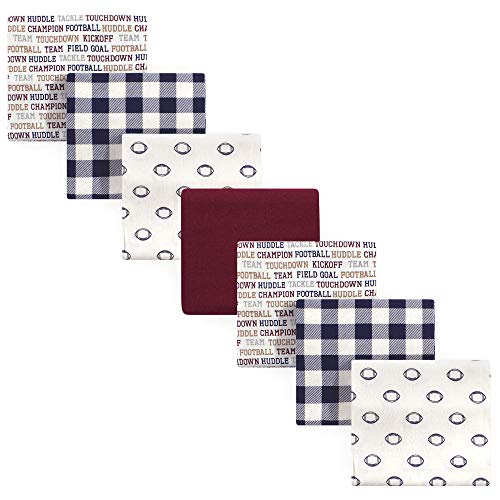 Image of Hudson Baby Unisex Baby Cotton Flannel Receiving Blankets Bundle, Football, One Size