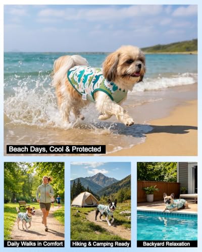 Image of CuteBone Mesh Panel Dog Tank Top - Breathable Dual-Fabric Pet Vest Lightweight Summer Small Dog Shirts - Keep Your Pets Cool, Sun-Protected Outdoors