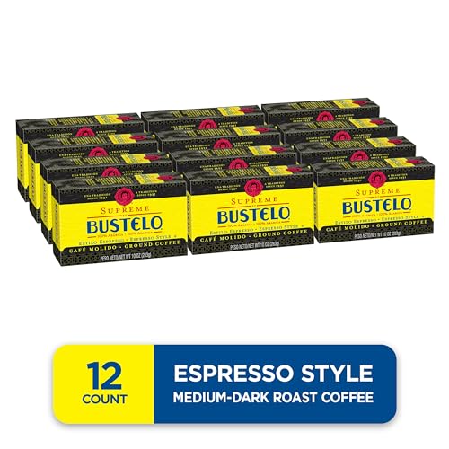 Image of Supreme by Bustelo Espresso Style Ground Coffee, 12 Bricks (10 Oz. Each) | Medium-dark roast, Made with arabica coffee, Stands up to milk & sugar, Vacuum sealed, Shelf stable, SNAP EBT eligible