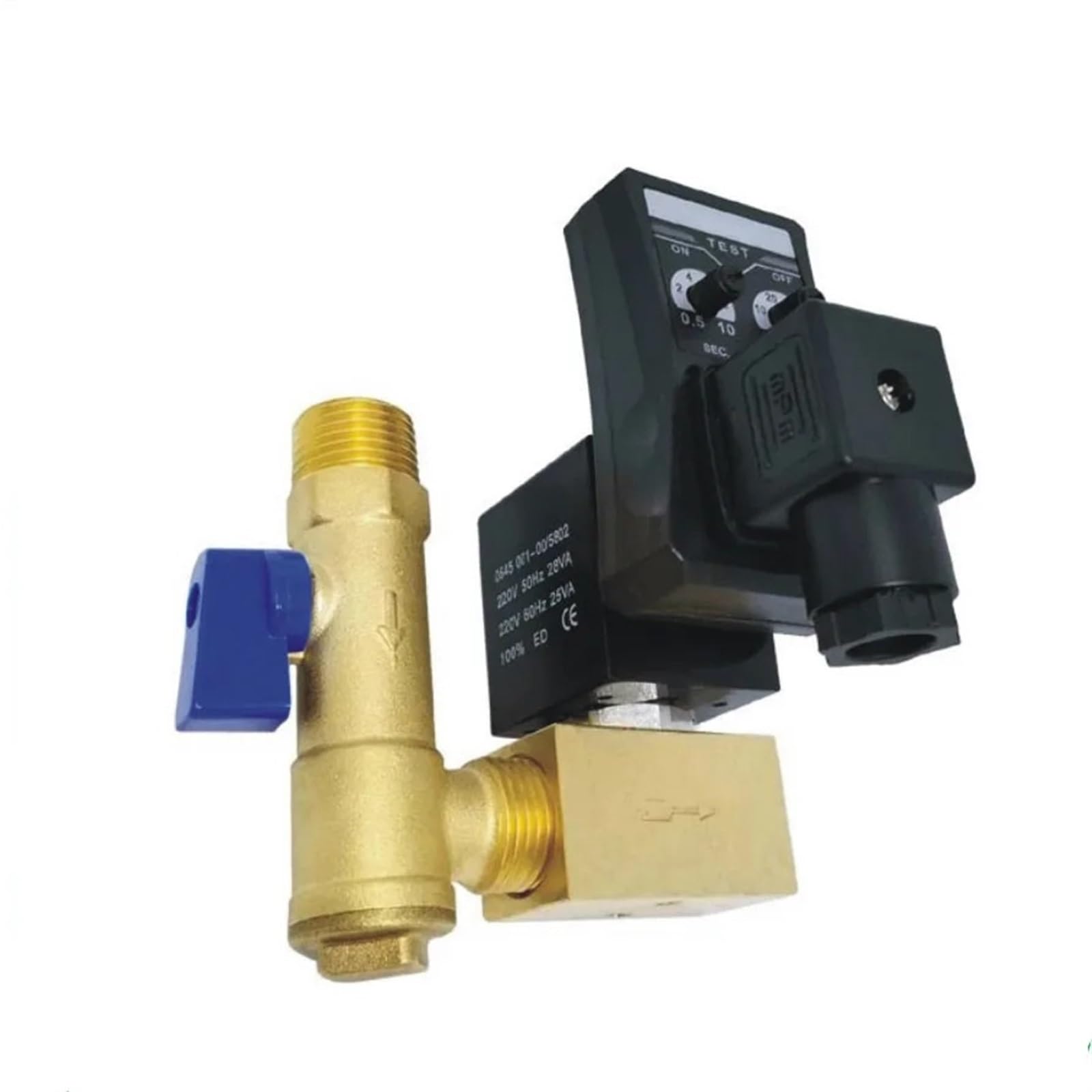 Huuoqiwy One Color 1/2" Dn15 Electric Timer Auto Water Valve Solenoid Electronic Drain Valve 40 Bar For Air Compressor Condensate(220 Volt)